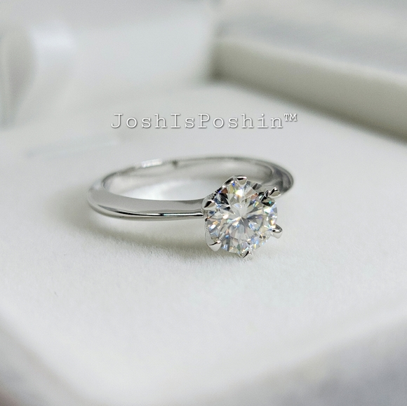 1CT. Moissanite solitaire engagement ring in sterling silver - Picture 15 of 17